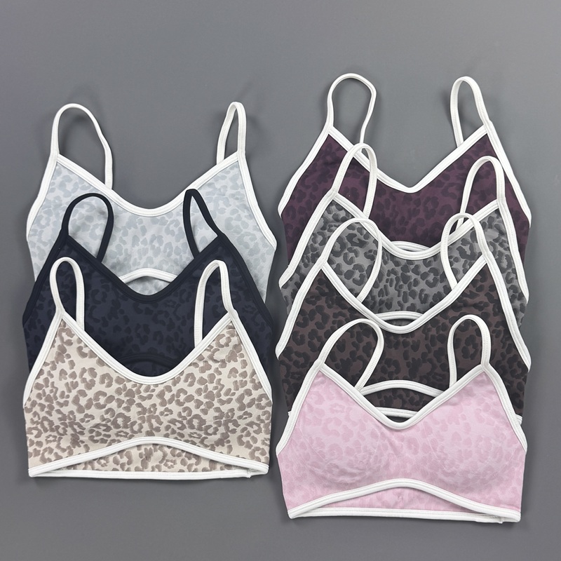 Yoga Fitness Stretching Strap - 스포츠 브라 여성 레오파드 프린트 얇은