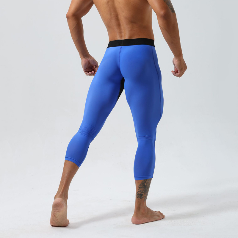 Yoga Fitness Pants - 남성용 하이웨이스트 컴프레션 타이즈 속건성 초탄성
