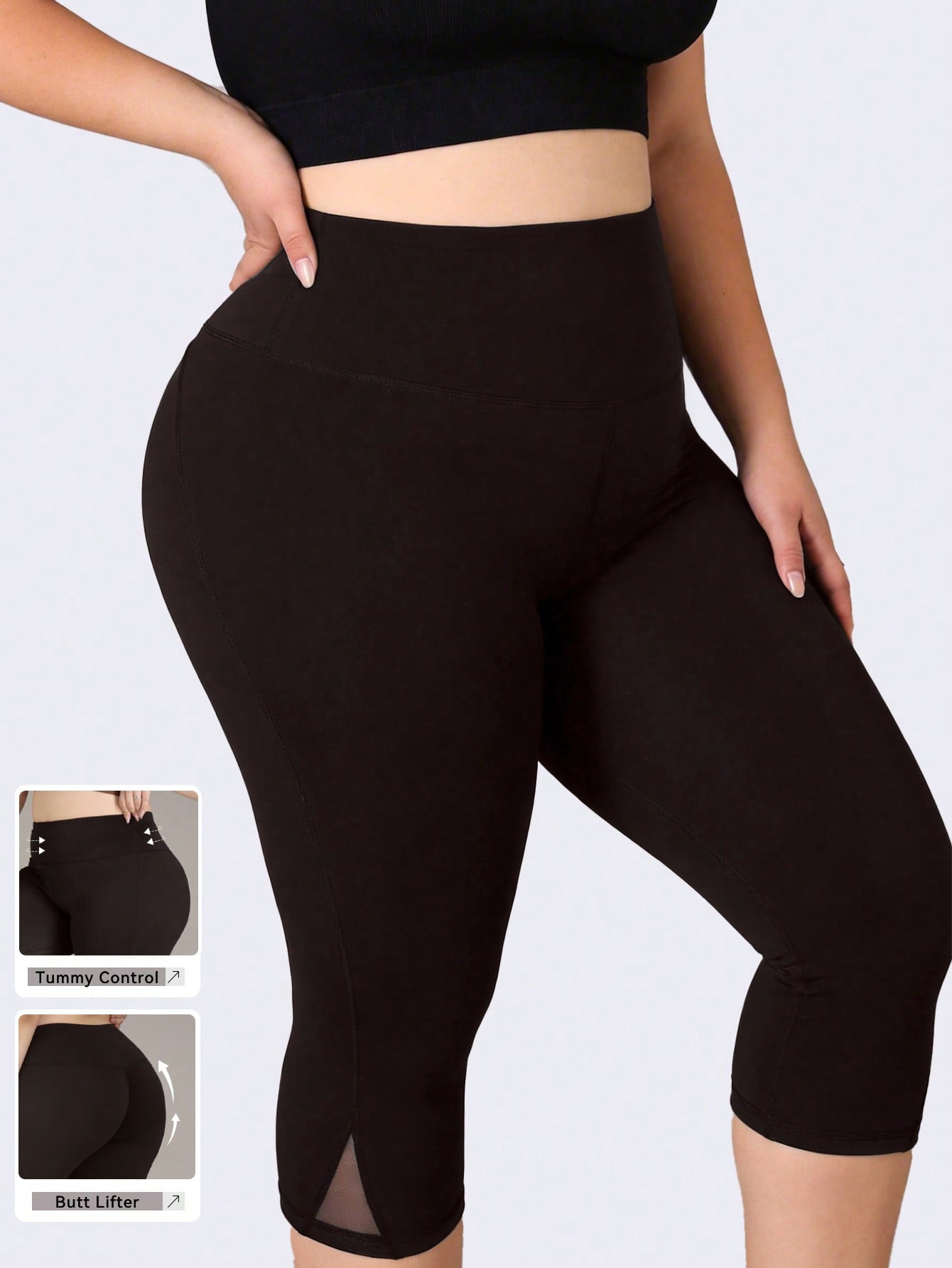 Yoga Fitness Pants - 여성용 빅사이즈 짐 레깅스 | 메쉬