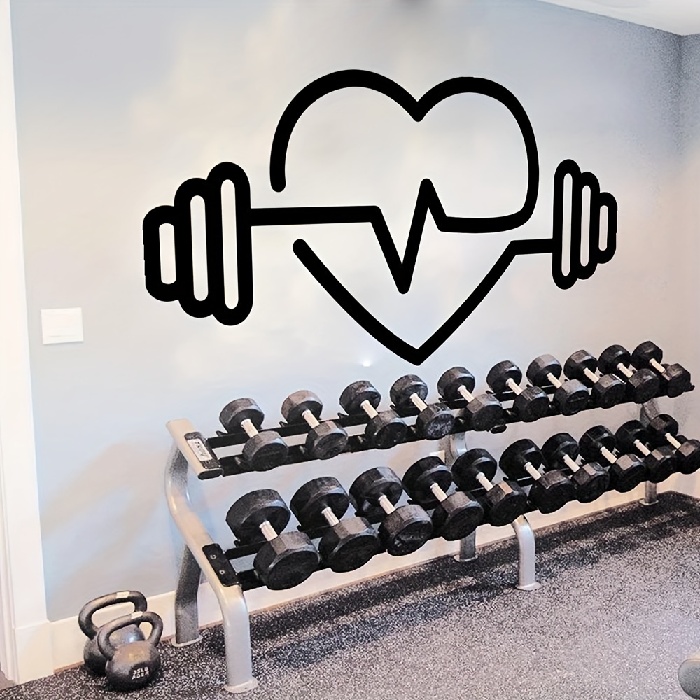 Yoga Fitness Health - 대형 하트 모양 바벨 벽 데칼