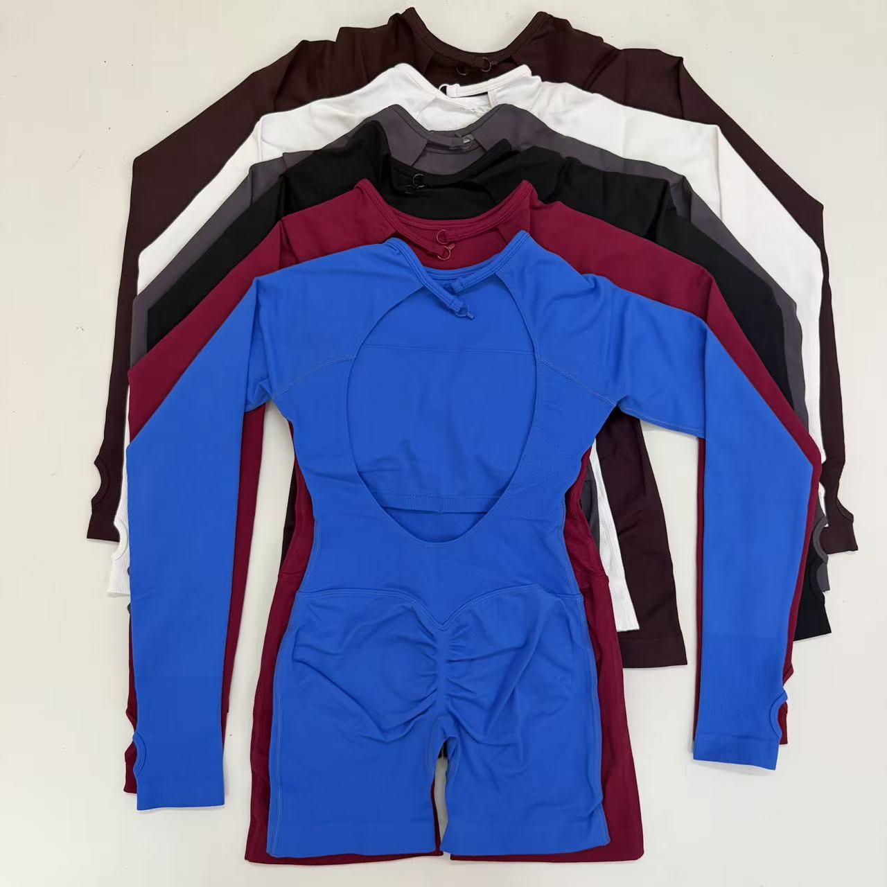 Yoga Fitness Jumpsuit - 두자롱 슬리브 원피스 짐웨어 여성 요가