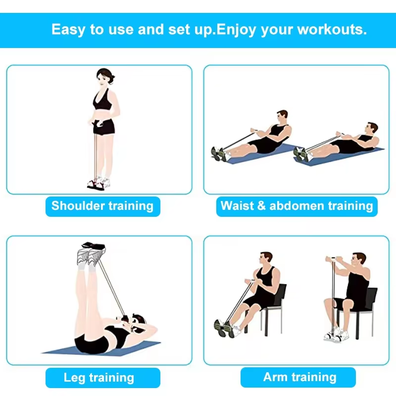 4튜브 저항 밴드 요가 페달 풀러 탄성 풀 로프 복부  - Yoga Fitness Stretching Strap 리뷰 및 가격