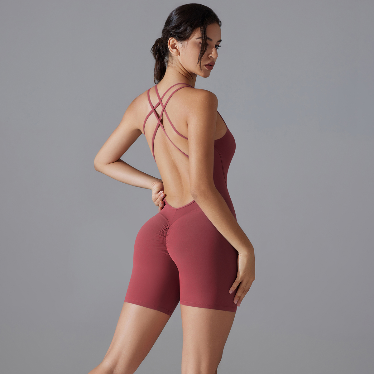 요가 세트 섹시한 백 레스 스포티 한 꽉 점프 슈트는  - Yoga Fitness Jumpsuit 리뷰 및 가격