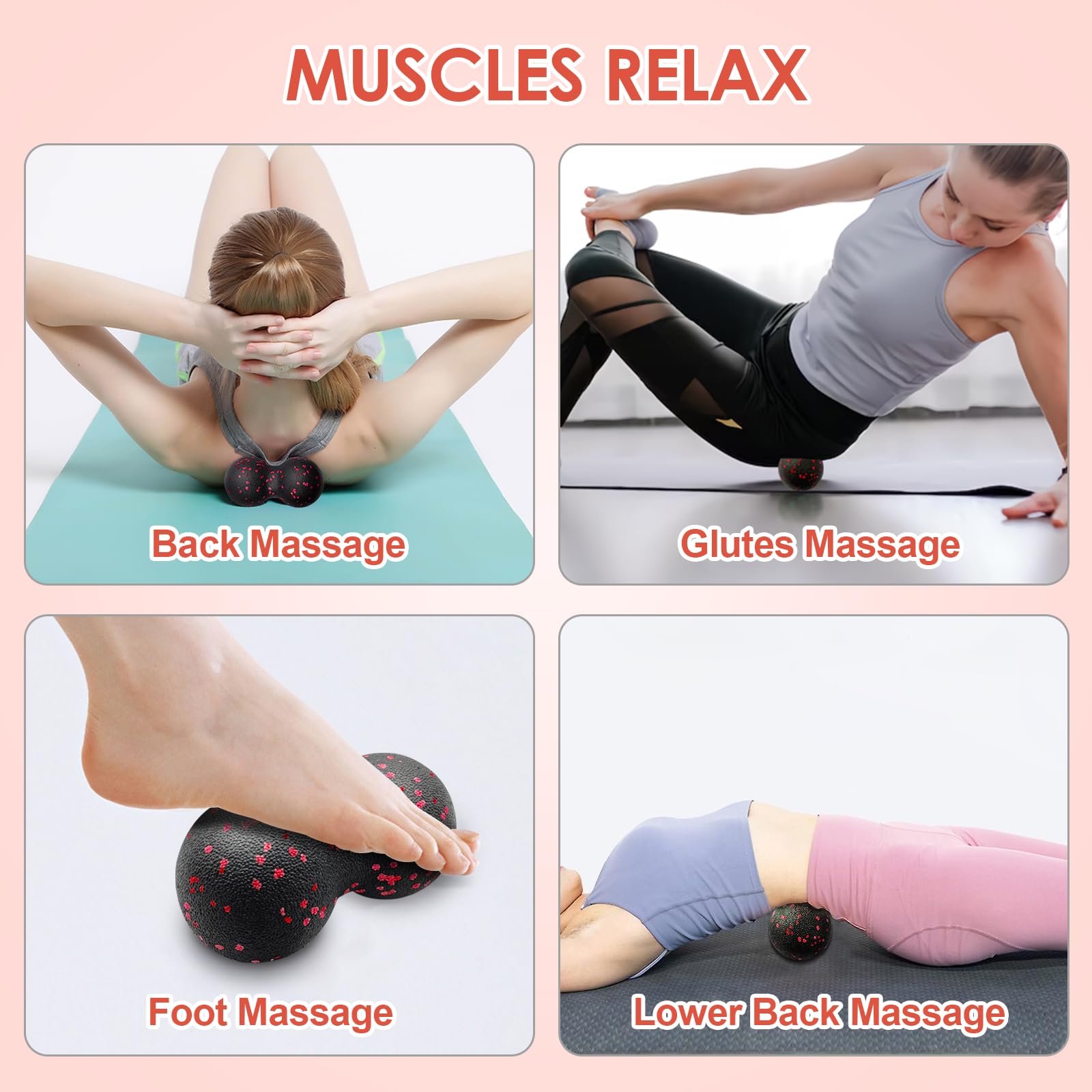 중공 요가 롤러 마사지 땅콩 공 세트 허리 통증 다리를 - Yoga Fitness Ball 리뷰 및 가격