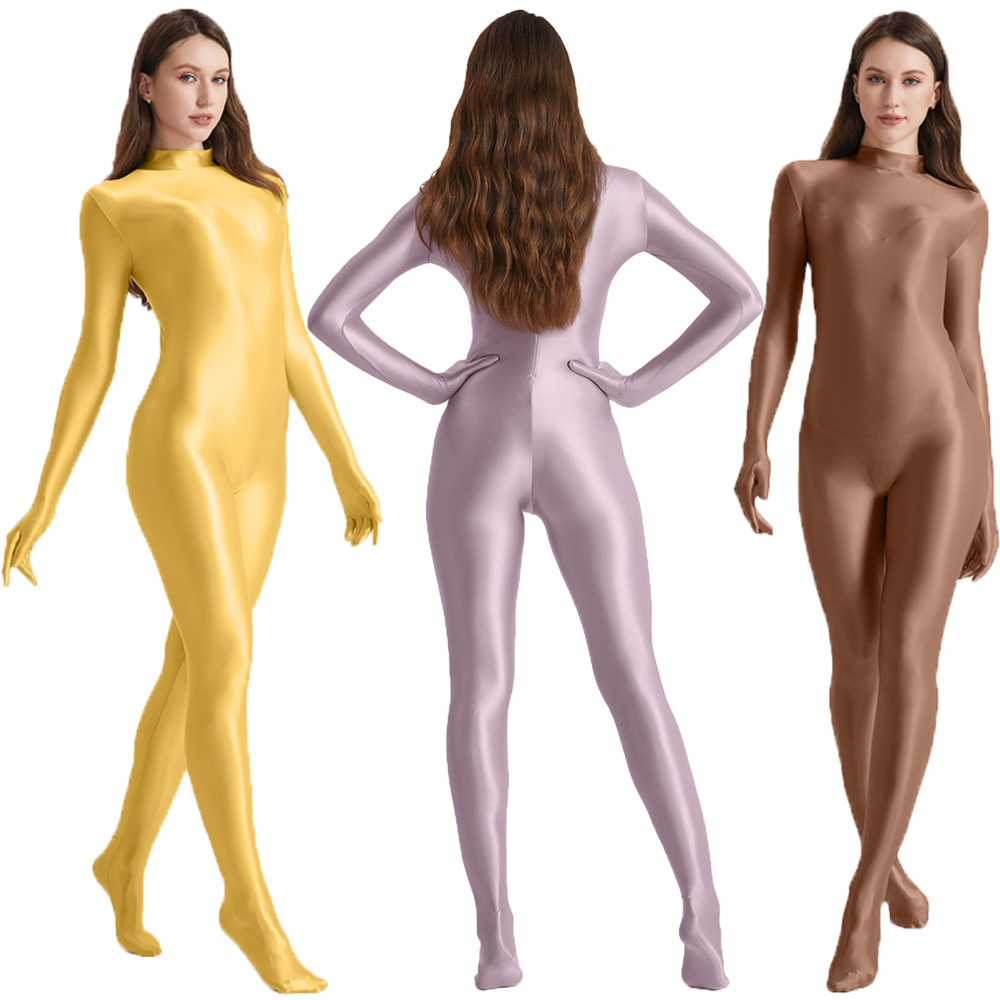 여성 오일 스트레치 하이 넥 Bodycon 원피스 점프 - Yoga Fitness Jumpsuit 리뷰 및 가격