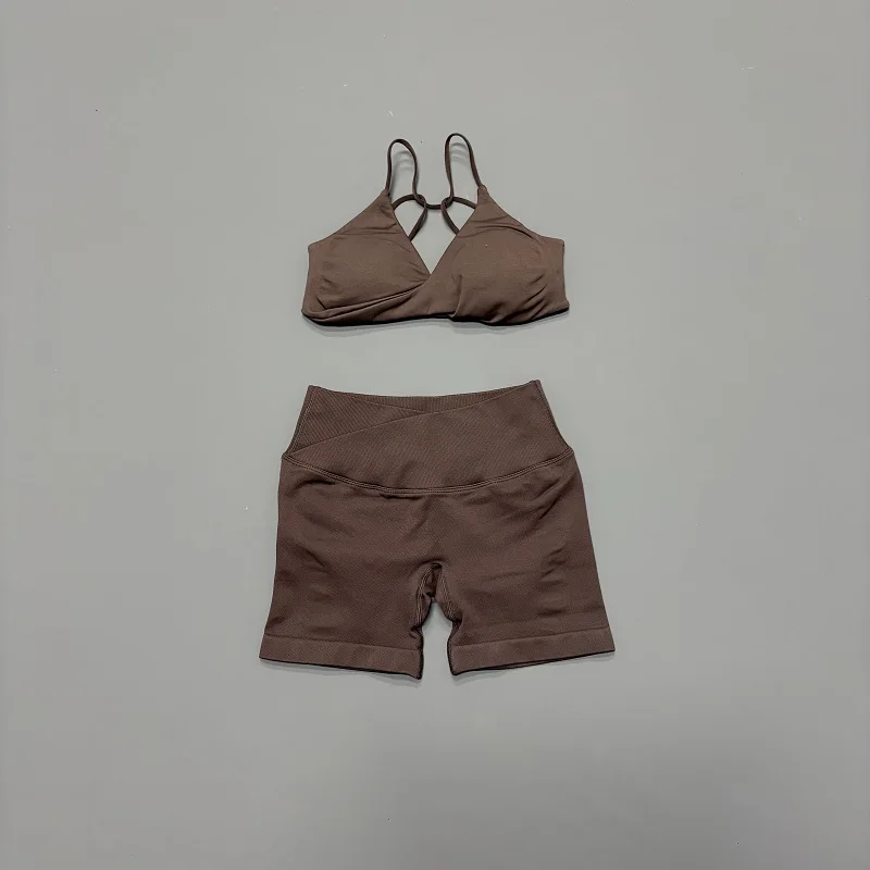 2피스 여성용 운동복 세트, 서플리스 V넥 더블 스트랩 - Yoga Fitness Stretching Strap 리뷰 및 가격