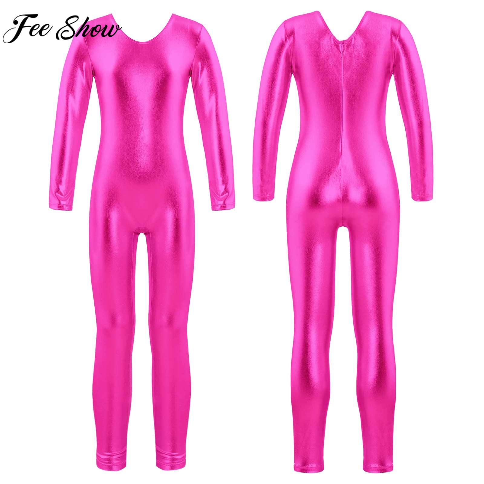 여아용 긴팔 지퍼 브론징 천 댄스 점프슈트, 발레 체조 - Yoga Fitness Jumpsuit 리뷰 및 가격