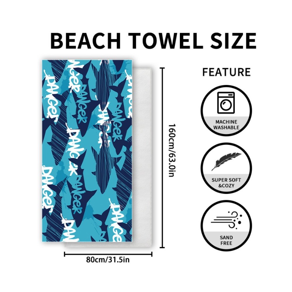 피쉬 테일 프린트 비치 타월 및 보관 가방 31x63인 - Yoga And Fitness Mat 리뷰 및 가격