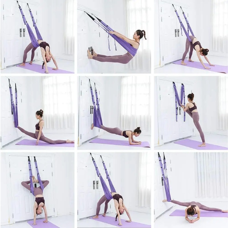 조절 가능한 에어리얼 요가 해먹 세트 필라테스 무중력  - Yoga Fitness Stretching Strap 리뷰 및 가격