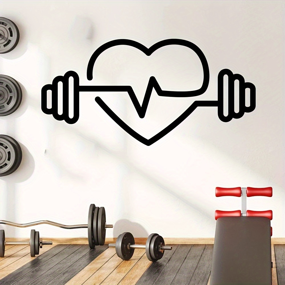 대형 하트 모양 바벨 벽 데칼 - 체육관, 보디빌딩 및 - Yoga Fitness Health 리뷰 및 가격