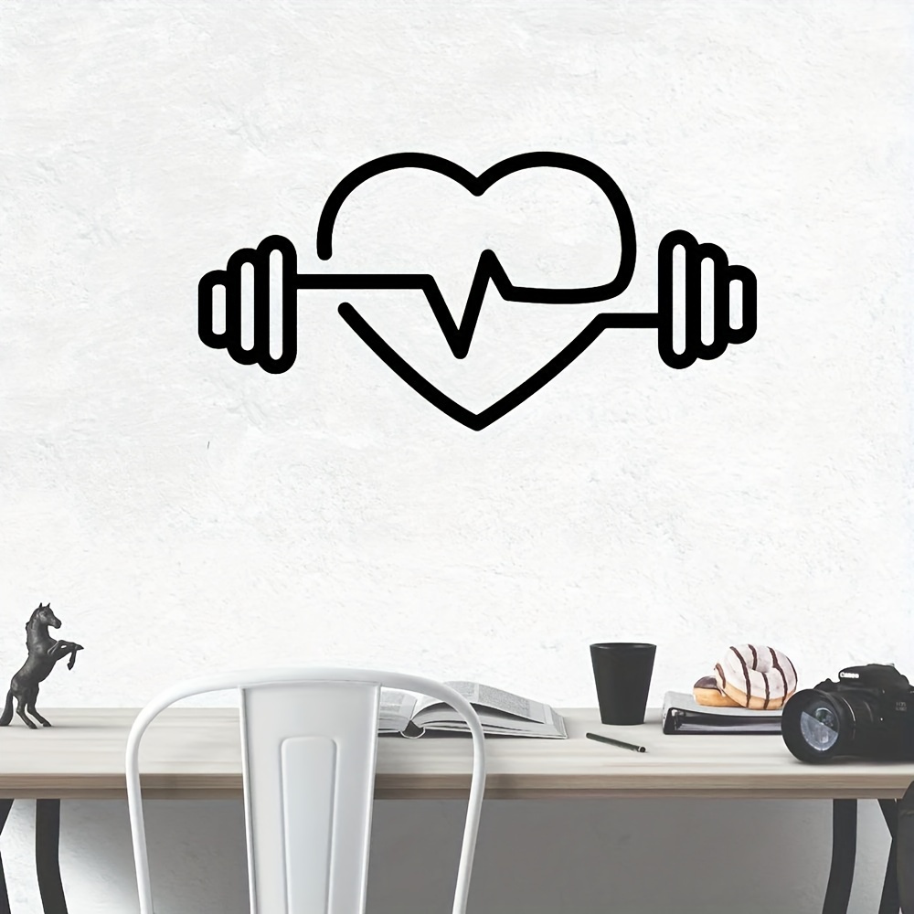 대형 하트 모양 바벨 벽 데칼 - 체육관, 보디빌딩 및 - Yoga Fitness Health 리뷰 및 가격