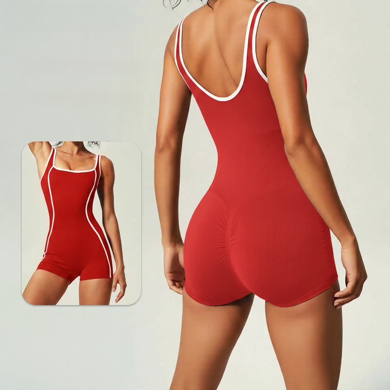 컬러 블록킹 탱크탑 요가 점프수트 여성용 속건 타이트  - Yoga Fitness Jumpsuit 리뷰 및 가격