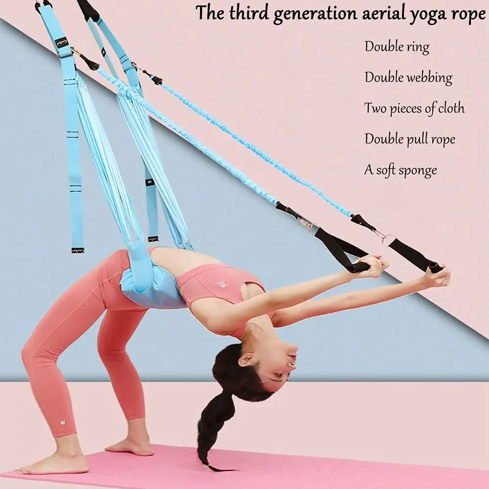 조정 가능한 공중 요가 스트랩, 신축성 있는 문 걸이  - Yoga Fitness Stretching Strap 리뷰 및 가격